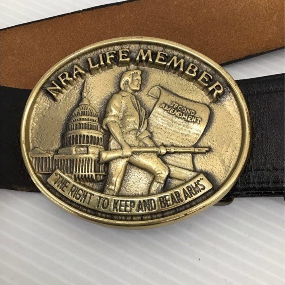 Vintage Leather Belt 36"With
NRA Life Member Buckle